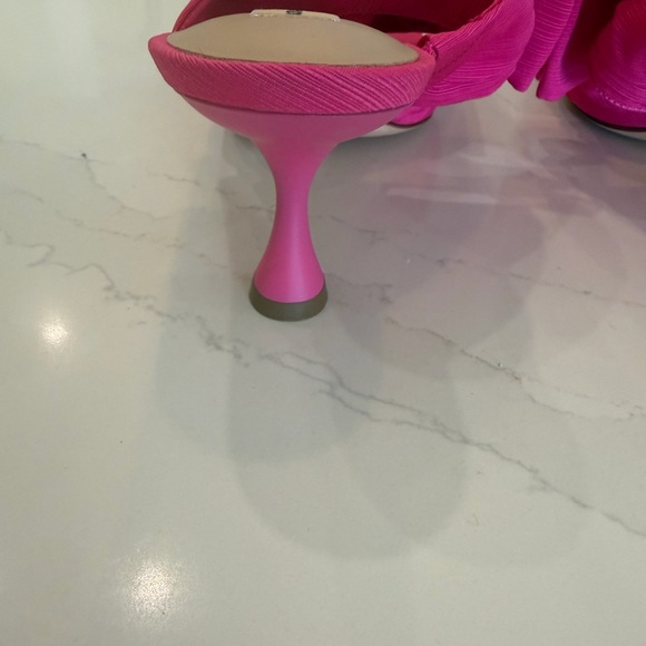 NWOT ANTONIO MELANI Open Toe Bow Mule Heels - Picture 6 of 8